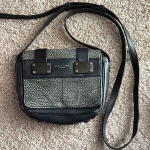 Rag & Bone Textured Black and Gray Shoulder Bag